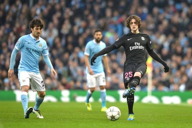 ADRIEN RABIOT (psg) - DAVID SILVA (man) FOOTBALL : Manchester City vs Paris St. Germain (PSG) - Champions League - 12 04 2016 AnthonyBIBARD FEPx 