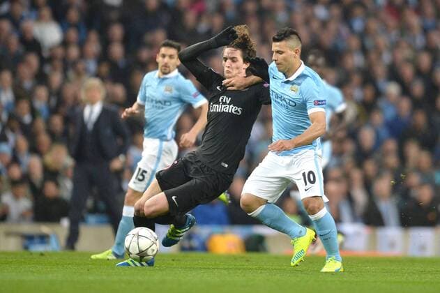 ADRIEN RABIOT (psg) - SERGIO KUN AGUERO (man) FOOTBALL : Manchester City vs Paris St. Germain (PSG) - Champions League - 12 04 2016 AnthonyBIBARD FEPx 