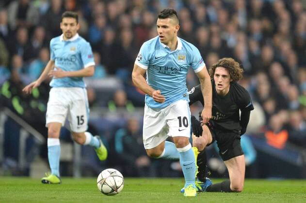 ADRIEN RABIOT (psg) - SERGIO KUN AGUERO (man) FOOTBALL : Manchester City vs Paris St. Germain (PSG) - Champions League - 12 04 2016 AnthonyBIBARD FEPx 