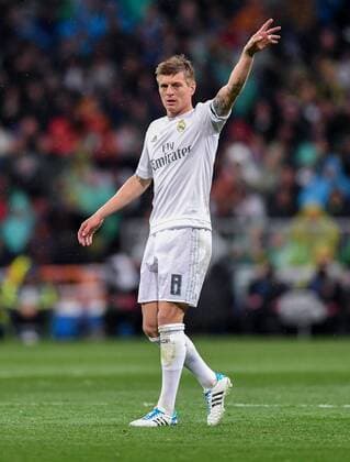 FUSSBALL CHAMPIONS LEAGUE SAISON 2015 2016 VIERTELFINALE RUECKSPIEL Real Madrid - VfL Wolfsburg 12.04.2016 Toni Kroos (Real Madrid) 