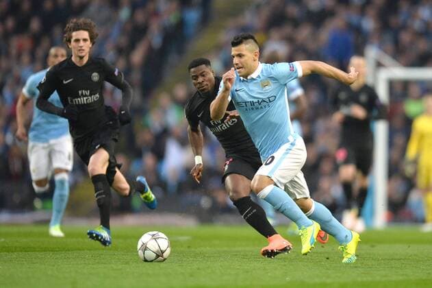 SERGE AURIER (psg) - SERGIO KUN AGUERO (man) FOOTBALL : Manchester City vs Paris St. Germain (PSG) - Champions League - 12 04 2016 AnthonyBIBARD FEPx 