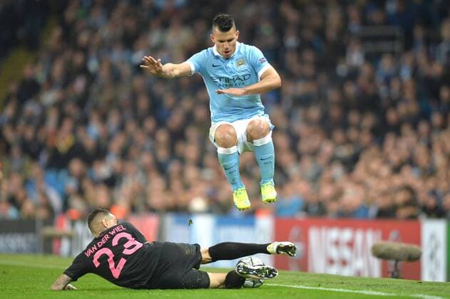 SERGIO KUN AGUERO (man) FOOTBALL : Manchester City vs Paris St. Germain (PSG) - Champions League - 12 04 2016 AnthonyBIBARD FEPx 