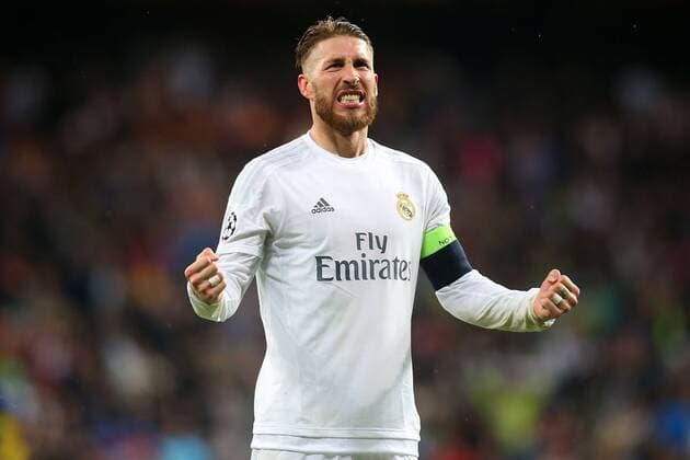 Real Madrid s Sergio Ramos celebrates the victory in the Champions League 2015 2016 Quarter-finals 2nd leg match. April 12,2016.  (2016041231)