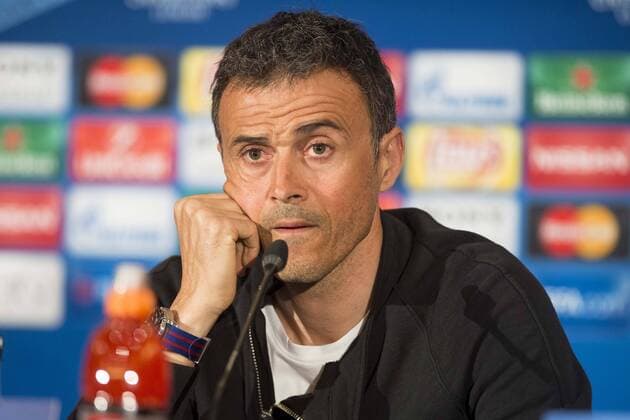 FC Barcelona Barca coach Luis Enrique during the press conference PK Pressekonferenz the day before UEFA Champions League match between Atletico de Madrid and FC Barcelona at Hotel Eurostars in Madrid. April 13, 2016.  (20160413043)