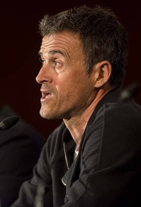 FC Barcelona Barca coach Luis Enrique during the press conference PK Pressekonferenz the day before UEFA Champions League match between Atletico de Madrid and FC Barcelona at Hotel Eurostars in Madrid. April 13, 2016.  (20160413044)