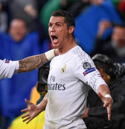 FUSSBALL CHAMPIONS LEAGUE SAISON 2015 2016 VIERTELFINALE RUECKSPIEL Real Madrid - VfL Wolfsburg 12.04.2016 Cristiano Ronaldo (Real Madrid) jubelt nach dem 3:0 