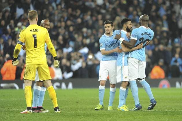 GAEL CLICHY (man) - Fabian Delph (man) - JESUS NAVAS (man) - JOIE FOOTBALL : Manchester City vs Paris St. Germain (PSG) - Champions League - 12 04 2016 FEPx 