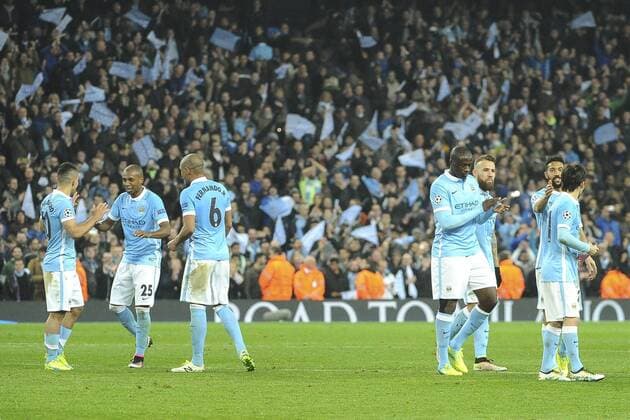 Nicolas Otamendi (man) - YAYA TOURE (man) - Fernandinho (man) - GAEL CLICHY (man) - JOIE FOOTBALL : Manchester City vs Paris St. Germain (PSG) - Champions League - 12 04 2016 FEPx 