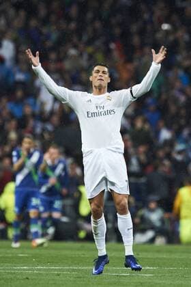 April 12, 2016 - Madrid, Spain - Cristiano Ronaldo (forward; Real Madrid) in action during the UEFA Champions League quarter-final second leg football match between Real Madrid vs Wolfsburg at Santiago Bernabeu on April 12, 2016 in Madrid Real Madrid vs Wolfsburg. UEFA Champions League quarter-final  - ZUMAg15_