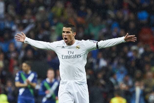 April 12, 2016 - Madrid, Spain - Cristiano Ronaldo (forward; Real Madrid) in action during the UEFA Champions League quarter-final second leg football match between Real Madrid vs Wolfsburg at Santiago Bernabeu on April 12, 2016 in Madrid Real Madrid vs Wolfsburg. UEFA Champions League quarter-final  - ZUMAg15_