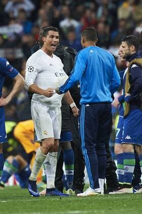 April 12, 2016 - Madrid, Spain - Cristiano Ronaldo (forward; Real Madrid) in action during the UEFA Champions League quarter-final second leg football match between Real Madrid vs Wolfsburg at Santiago Bernabeu on April 12, 2016 in Madrid Real Madrid vs Wolfsburg. UEFA Champions League quarter-final  - ZUMAg15_