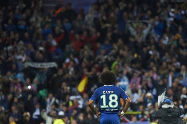 April 12, 2016 - Madrid, Spain - Dante (defender; VfL Wolfsburgo) in action during the UEFA Champions League quarter-final second leg football match between Real Madrid vs Wolfsburg at Santiago Bernabeu on April 12, 2016 in Madrid Real Madrid vs Wolfsburg. UEFA Champions League quarter-final  - ZUMAg15_