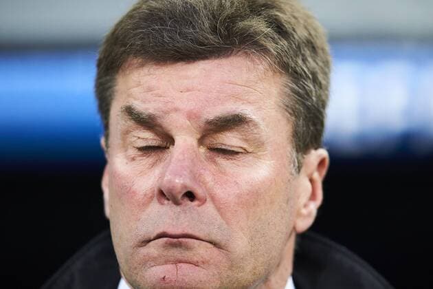 12.04.2016, xslx, Fussball UEFA Champions League, Real Madrid - VfLWolfsburg, emspor, v.l. Dieter Hecking coach (VFL Wolfsburg)