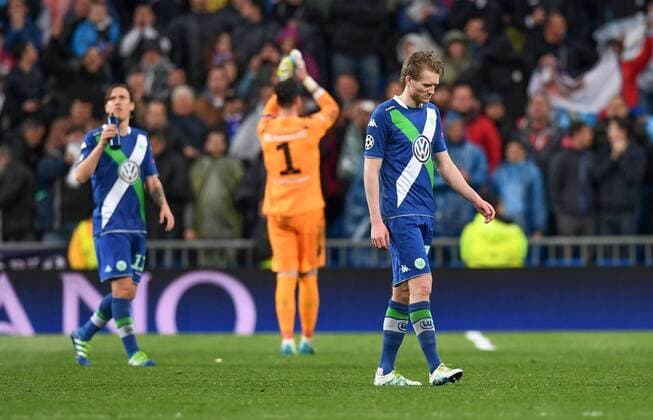 FUSSBALL CHAMPIONS LEAGUE SAISON 2015 2016 VIERTELFINALE RUECKSPIEL Real Madrid - VfL Wolfsburg 12.04.2016 Andre Schuerrle (VfL Wolfsburg) ist nach dem Abpfiff enttaeuscht 