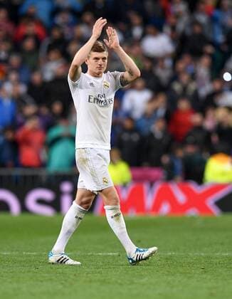 FUSSBALL CHAMPIONS LEAGUE SAISON 2015 2016 VIERTELFINALE RUECKSPIEL Real Madrid - VfL Wolfsburg 12.04.2016 Zufrieden: Toni Kroos (Real Madrid) 