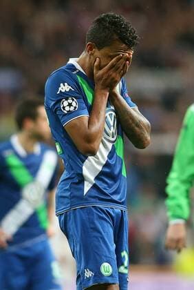 WfL Wolfsburg s Luiz Gustavo dejected after Champions League 2015 2016 Quarter-finals 2nd leg match. April 12,2016.  (20160412141)