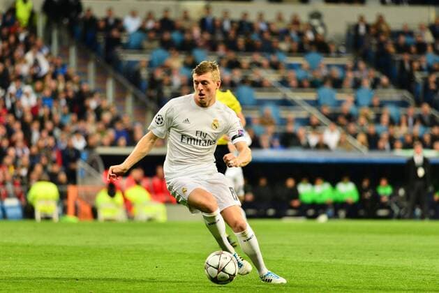 April 12, 2016 - Madrid, Spain - Real Madrid s German Kross in action during Champions League football match Real Madrid vs Wolfsburg at Santiago Bernabeu stadium in Madrid on April 12, 2016. Real Madrid CF v VfL Wolfsburg - UEFA Champions League Quarter Final: Second Leg  - ZUMAn230