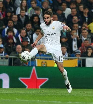 Madrid Real Madrid vs VfL, CL Madrid, Spanien. 12.04.2016, FUßBALL - Real Madrid vs VfL Wolfsburg, Viertelfinale, Champions League, Saison 2015-2016, Estadio Santiago Bernabeu. Bild zeigt: Daniel Carvajal (Real Madrid)