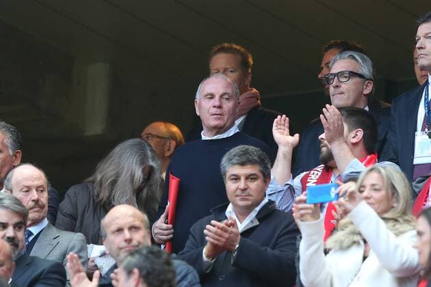 Lissabon Uli Hoenes mit seiner Frau Susi, Benfica Lissabon vs. FC Bayern Muenchen, Fussball, Champions League Viertelfinale, 13.04.2016, Copyright: Langer Eibner-Pressefoto EP_HLR