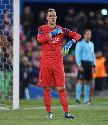 FUSSBALL CHAMPIONS LEAGUE SAISON 2015 2016 VIERTELFINAL RUECKSPIEL Atletico Madrid - FC Barcelona Barca 13.04.2016 Torwart Marc Andre ter Stegen (Barca) 