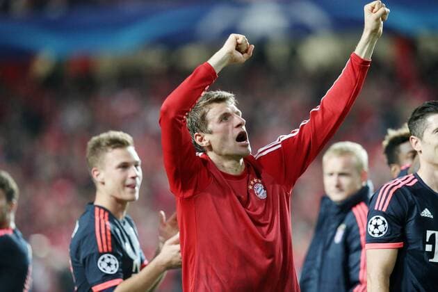 Lissabon Thomas Mueller (FC Bayern Muenchen) nach dem 2:2, Benfica Lissabon vs. FC Bayern Muenchen, Fussball, Champions League Viertelfinale, 13.04.2016, Copyright: Langer Eibner-Pressefoto EP_HLR