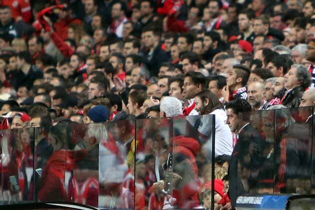 April 13, 2016 - Lisbon, Portugal - Benfica s head coach Rui Vitria views the game in the middle of the fans after seen the red card during the UEFA Champions League quarter-final second leg football match between SL Benfica and FC Bayern Munich at the Luz stadium in Lisbon on April 13, 2016.....................SL Benfica v FC Bayern Muenchen - UEFA Champions League Quarter Final: Second Leg  - ZUMAn230