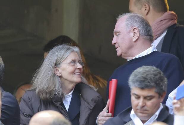 Uli HOENESS (FCB) mit Ehefrau Susi BENFICA LISSABON - FC BAYERN MUENCHEN 2-2 Quarterfinal, Football UEFA Champions League, Lissabon, 13.04.2016 Rueckspiel CL Saison 2015 2016