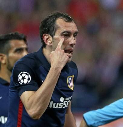 Second leg of Football 1 4 Champions League match between Atletico Madrid and FC Barcelona Barca. In this picture, Godin. xCHEMAxREYx 