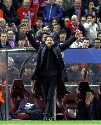 Second leg of Football 1 4 Champions League match between Atletico Madrid and FC Barcelona Barca. In this picture, Simeone. xANGELxRIVEROx 
