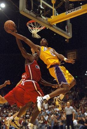 April 13, 2016 - File - The Lakers are celebrating Kobe Bryant and his 20 seasons with the team at the final home game before the self-described Black Mamba retires. Bryant plays shootingguard and Small Forward. Drafted from Charlotte Hornets, 1st round (13th pick, 13th overall), 1996 NBA Basketball Herren USA Draft NBA Debut: November 3, 1996. He and then-teammate S. O Neal led the Lakers to three consecutive NBA championships from 2000 to 2002. Pictured: Oct 25, 1993; Los Angeles, California, U.S. - Basketball player KOBE BRYANT of the Los Angeles Lakers goes for a slam dunk against the Los Angeles Clippers. . Kobe Bryant Final Laker Home Game - ZUMAd63_
