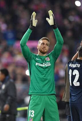 FUSSBALL CHAMPIONS LEAGUE SAISON 2015 2016 VIERTELFINAL RUECKSPIEL Atletico Madrid - FC Barcelona Barca 13.04.2016 Schlussjubel Atletico Madrid; Torwart Jan Oblak 