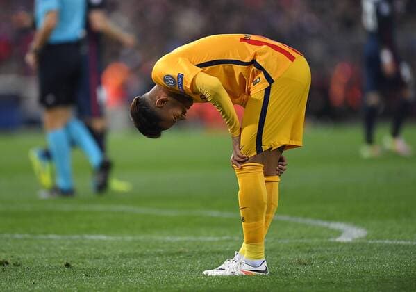 FUSSBALL CHAMPIONS LEAGUE SAISON 2015 2016 VIERTELFINAL RUECKSPIEL Atletico Madrid - FC Barcelona Barca 13.04.2016 Neymar (Barca) enttaeuscht 