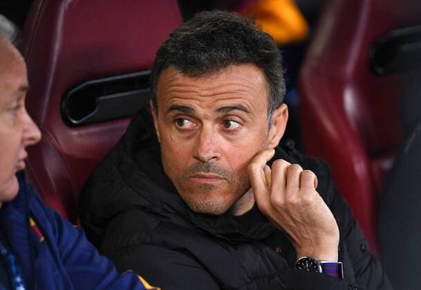 FUSSBALL CHAMPIONS LEAGUE SAISON 2015 2016 VIERTELFINAL RUECKSPIEL Atletico Madrid - FC Barcelona Barca 13.04.2016 Trainer Luis Enrique (Barca) nachdenklich 