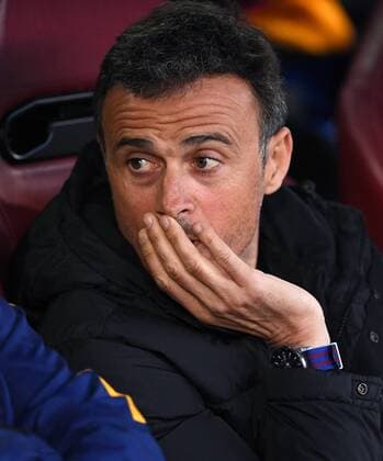 FUSSBALL CHAMPIONS LEAGUE SAISON 2015 2016 VIERTELFINAL RUECKSPIEL Atletico Madrid - FC Barcelona Barca 13.04.2016 Trainer Luis Enrique (Barca) nachdenklich 