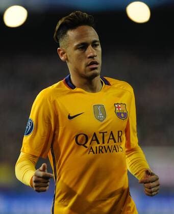 FC Barcelona Barca Forward, Neymar Da Silva Santos Junior - NEYMAR, number 11 . Round Quarter-Finals 2nd leg of the CHAMPIONS league, soccer match between Atletico de Madrid - FC Barcelona at the Vicente Calderon estadium, Madrid - Spain (ESP) by April 13, 2016. PHOTO: Gregorio Lopez.  xGregorioxLopezx x SOCCERxSPAINx