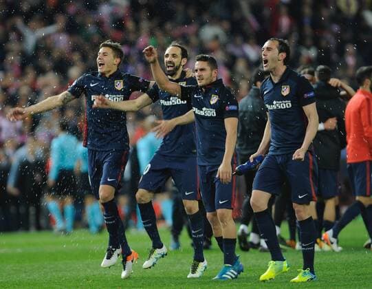 Round Quarter-Finals 2nd leg of the CHAMPIONS league, soccer match between Atletico de Madrid - FC Barcelona Barca at the Vicente Calderon estadium, Madrid - Spain (ESP) by April 13, 2016. PHOTO: Gregorio Lopez.  xGregorioxLopezx x SOCCERxSPAINx