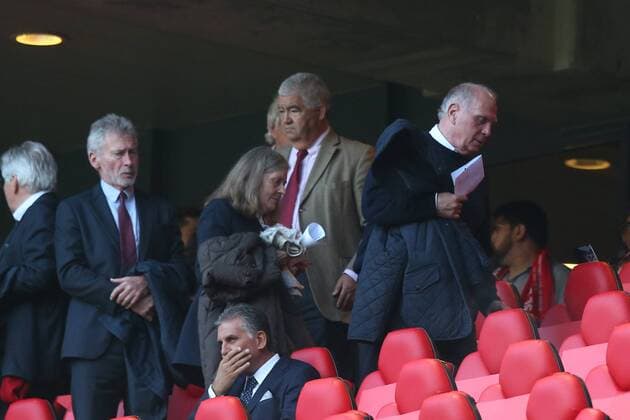 Lissabon Uli Hoenes mit seiner Frau Susi, Benfica Lissabon vs. FC Bayern Muenchen, Fussball, Champions League Viertelfinale, 13.04.2016, Copyright: Langer Eibner-Pressefoto EP_HLR
