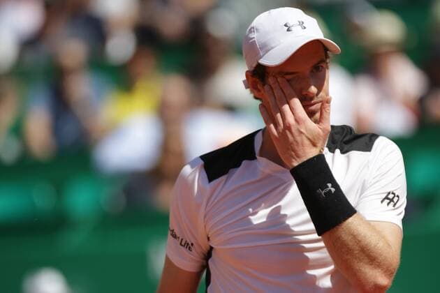 14.04.2016: Rolex Monte Carlo Masters Tennis: Andy Murray in action against Benoit Paire at the Monte-Carlo Country Club. 14.04.2016: Rolex Monte Carlo Masters Tennis 