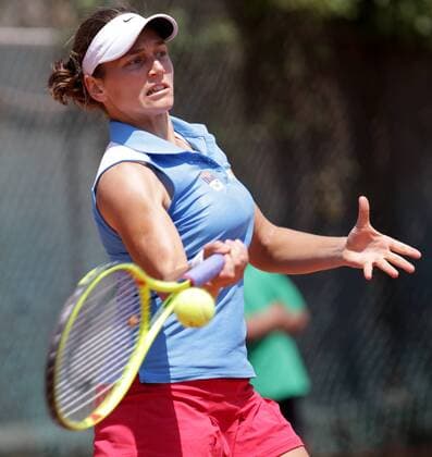 TENNIS - ITF, Fed Cup CAIRO,EGYPT,14.APR.16 - TENNIS - ITF, Fed Cup, Europe Africa Zone II, Group 1. Image shows Stephanie Vogt (LIE). GEPAxpictures xWalterxLuger