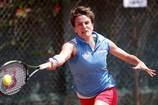 TENNIS - ITF, Fed Cup CAIRO,EGYPT,14.APR.16 - TENNIS - ITF, Fed Cup, Europe Africa Zone II, Group 1. Image shows Kathinka von Deichmann (LIE). GEPAxpictures xWalterxLuger