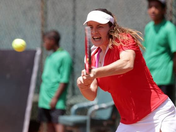 TENNIS - ITF, Fed Cup CAIRO,EGYPT,14.APR.16 - TENNIS - ITF, Fed Cup, Europe Africa Zone II, Group 1. Image shows Karen Barritza (DEN). GEPAxpictures xWalterxLuger