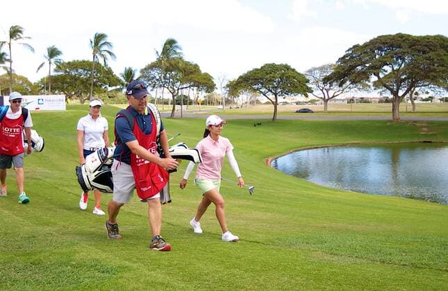 April 14, 2016 - Ai Miyazato walks to the 8th hole during the second round of the Lotte Championship presented by Hershey at Ko Olina Golf Club in Kapolei, HI LPGA Golf Damen Golf 2016: Lotte Championship APR 14 - ZUMAc04_