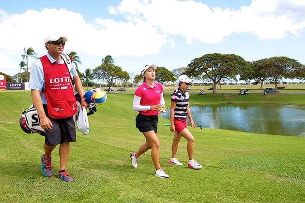 April 14, 2016 - Minjee Lee walks to the 8th green during the second round of the Lotte Championship presented by Hershey at Ko Olina Golf Club in Kapolei, HI LPGA Golf Damen Golf 2016: Lotte Championship APR 14 - ZUMAc04_