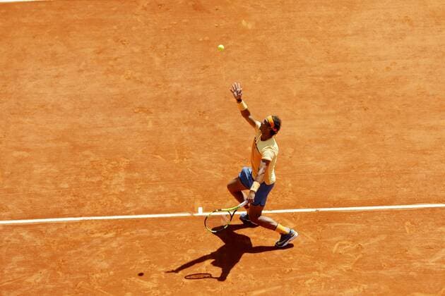 15.04.2016: Rolex Monte Carlo Masters Tennis: Rafael Nadal in action against Stan Wawrinka in the last 8 at the Monte-Carlo Country Club. 15.04.2016: Rolex Monte Carlo Masters Tennis 