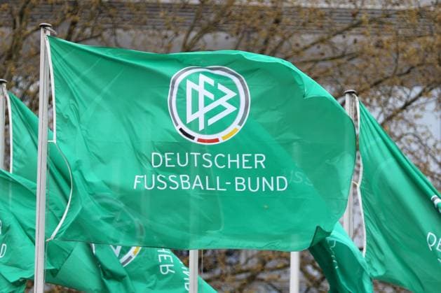 15.04.2016 Frankfurt, Messe, Congress-Center Außerordentlicher DFB Bundestag die grüne Fahne des DFB flattert im Wind
