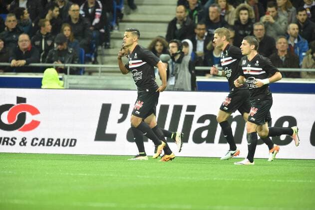 Jubel Hatem Ben Arfa (nice) FOOTBALL : Lyon vs Nice - Ligue 1 - 15 04 2016 FredericChambert 