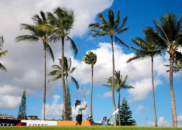 April 15, 2016 - Danielle Kang on the 16th hole tee box during the third round of the Lotte Championship presented by Hershey at Ko Olina Golf Club in Kapolei, HI LPGA Golf Damen Golf 2016: Lotte Championship APR 15 - ZUMAc04_