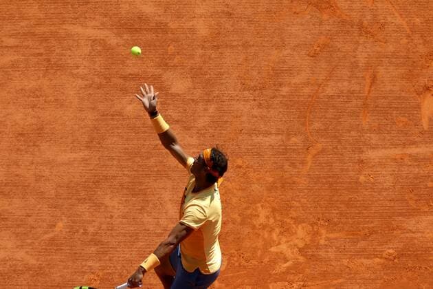 16.04.2016: Rolex Monte Carlo Masters Tennis: Rafael Nadal in action against Andy Murray: Monte Carlo Masters semi-finale at the Monte-Carlo Country Club. 16.04.2016: Rolex Monte Carlo Masters Tennis 
