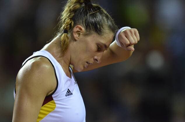 Tennis - Fed Cup - WORLD GROUP PLAY-OFF - Romania vs. Germany APR 2016 April 16, 2016: Andrea PETKOVIC (GER) during the Fed Cup - WORLD GROUP PLAY-OFF - Romania vs. Germany at Polyvalent Hall in Cluj-Napoca, Romania ROU. Catalin Soare sportaction.ro, picturedesk@sportaction.ro