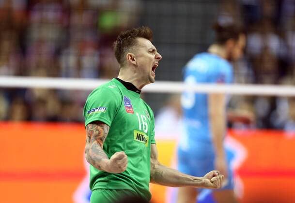 Volleyball, Champions League, Final 4 in Krakau KRAKOW , TAURON ARENA 16.04.2016 RADOSC KRZYSZTOF IGNACZAK ( ASSECO ) 16.04.2016 VOLLEYBALL MEN S CEV DENIZBANK CHAMPIONS LEAGUE FINAL FOUR SEMI-FINAL ASSECO RESOVIA RZESZOW - ZENIT KAZAN SEASON 2015 2016 MICHAL NOWAK NEWSPIX.PL --- Newspix.pl  160416MIN031